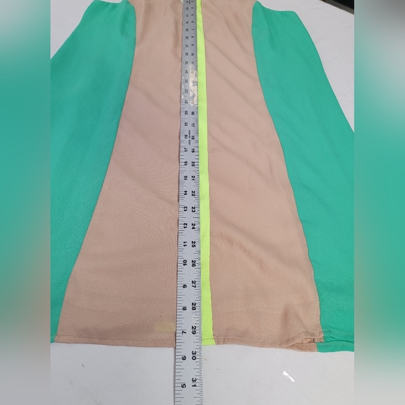 Judith March Neon Green and Beige Mini Dress - Picture 6 of 8